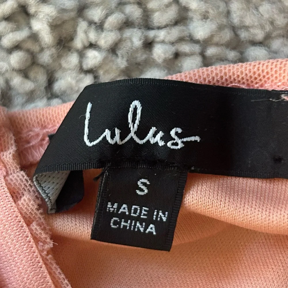 LULUS Got You Staring Peach Ruched Mesh Bodycon Mini Dress